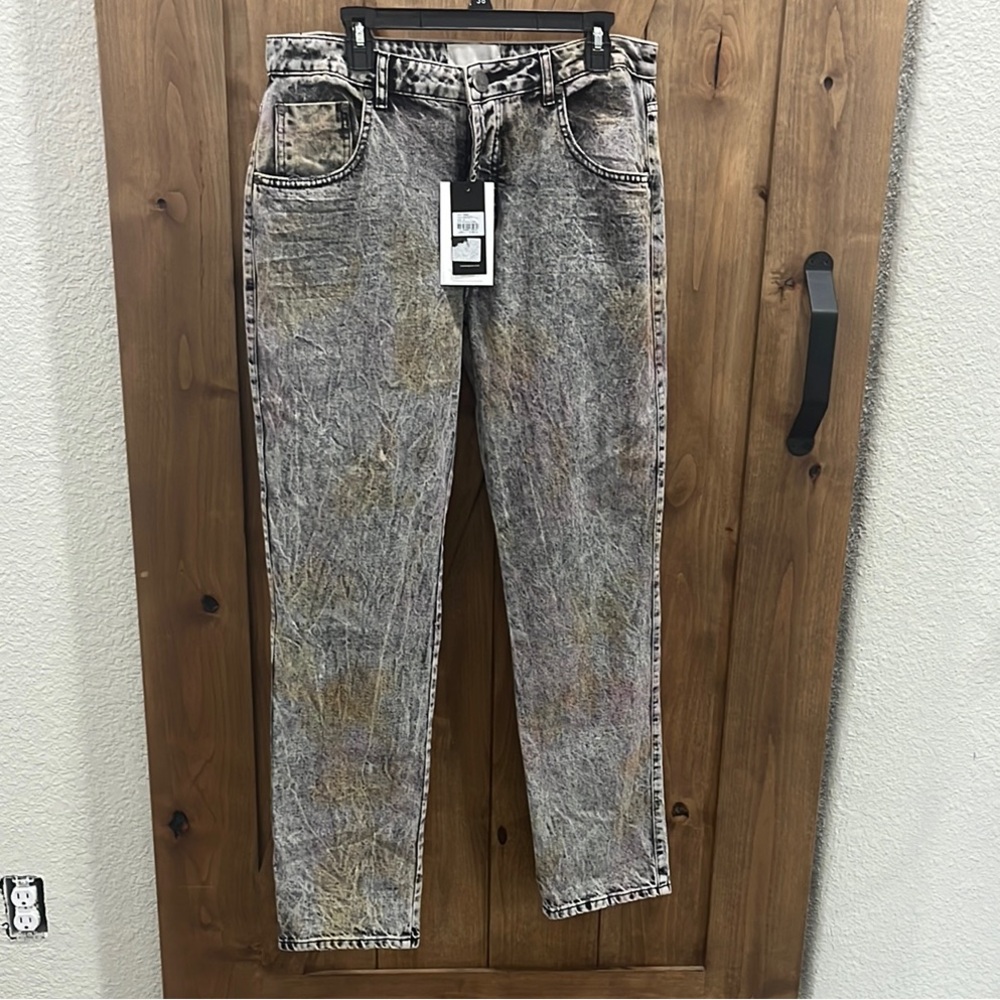 Women’s One Teaspoon Sunset Acid Truckers Mid Rise Straight Jeans US 10/AUS 32